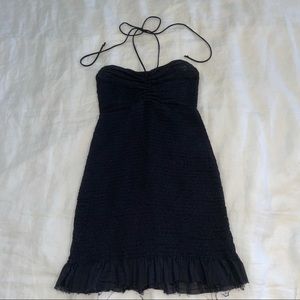Free People black ruched mini dress